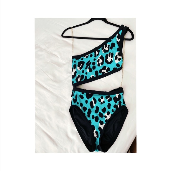 Michael Kors Other - MICHAEL KORS BLUE CHEETAH CUTOUT SWIMSUIT
